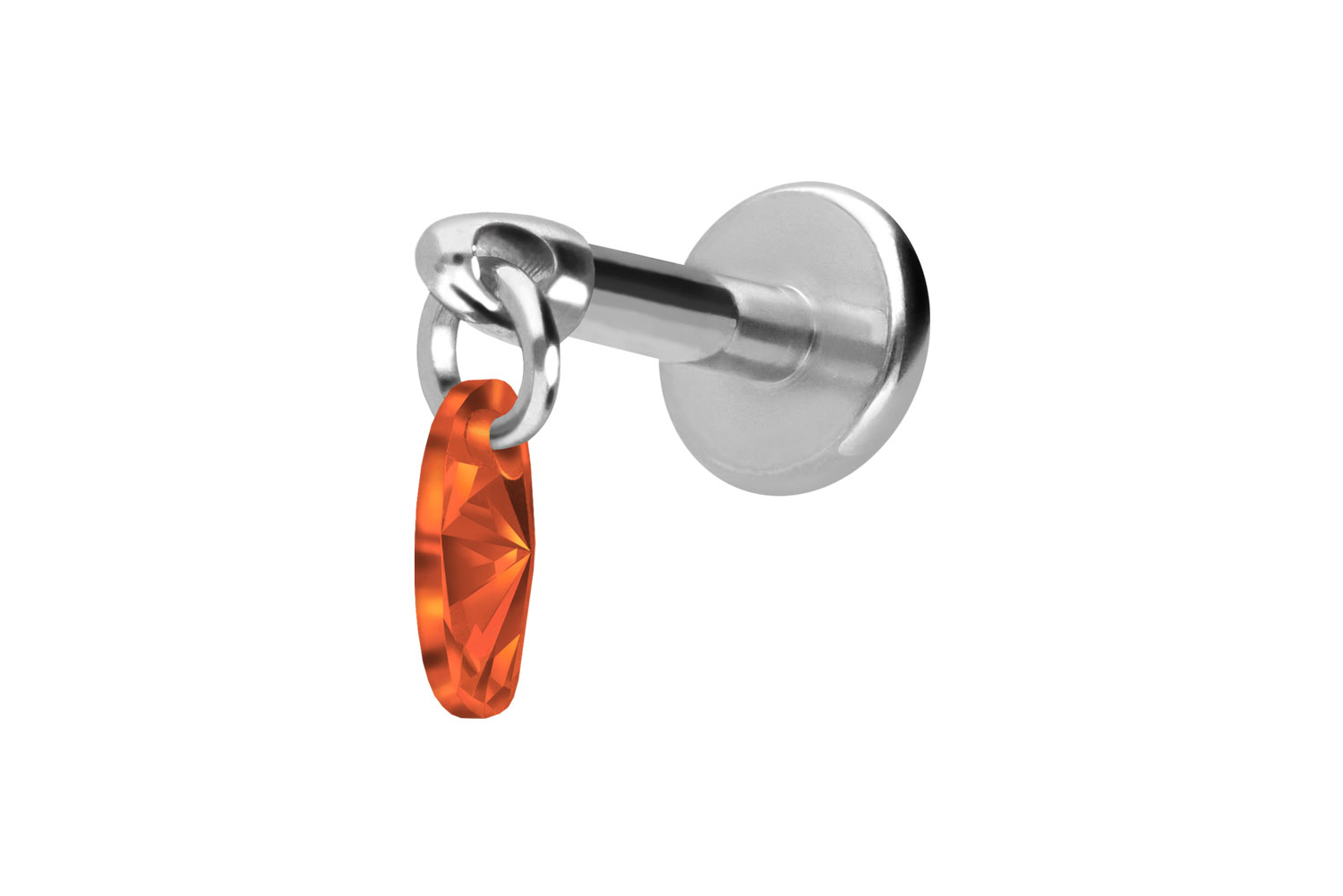 Titan Labret Piercing mit Innengewinde KRISTALLOVAL